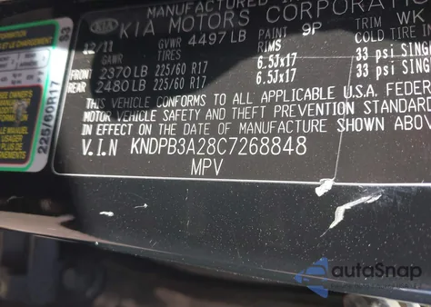 2012 Kia Sportage Lx from USA, damaged, VIN KNDPB3A28C7268848
